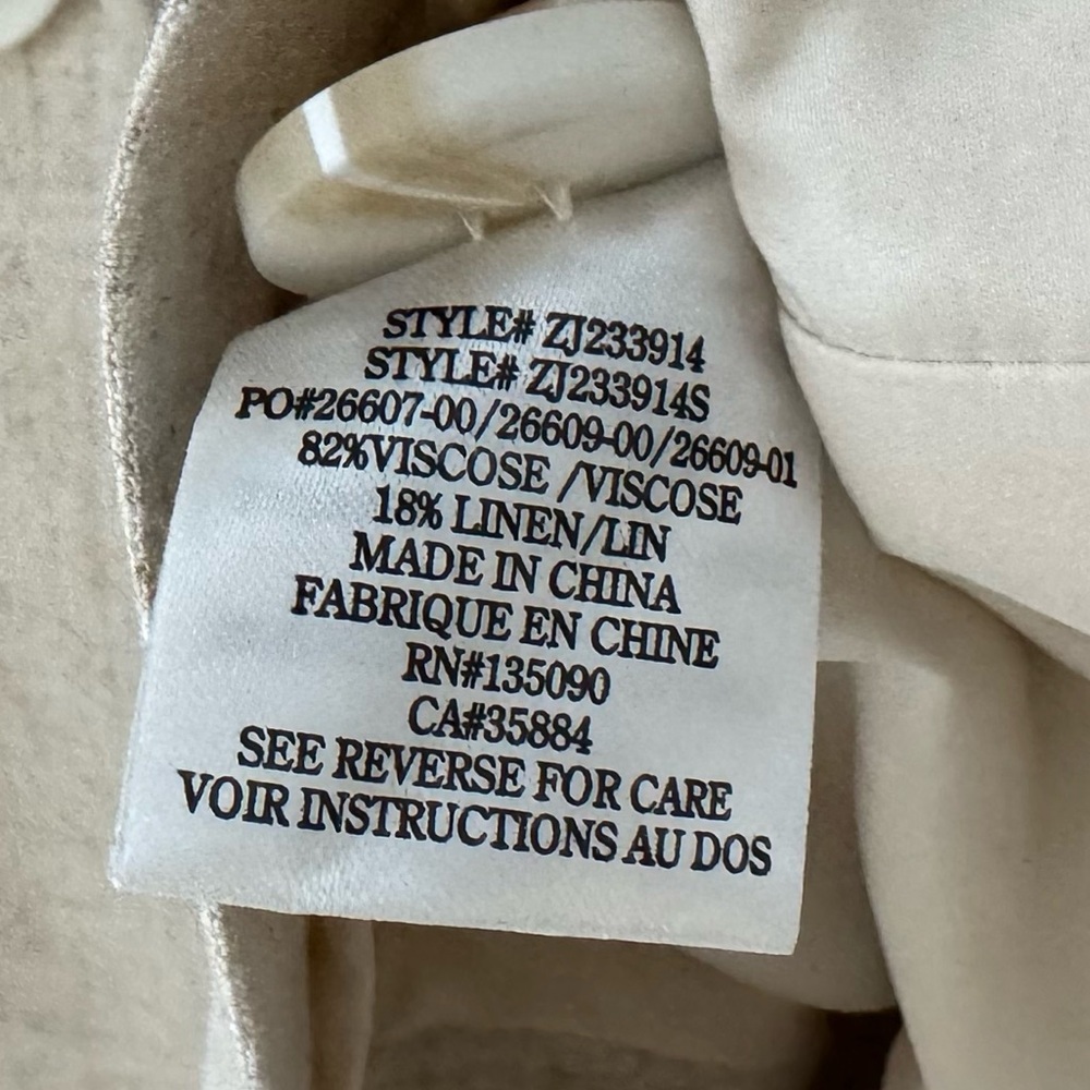 Z Supply Chateau Linen Blazer Med Beige Marled Textured Minimalist Classic Chic - Picture 13 of 14